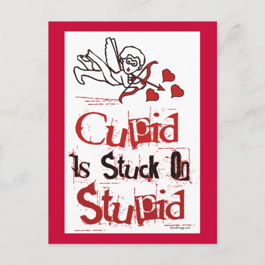 キューピッドは愚かな反バレンタインデーの葉書に貼られている シーズンポストカード (正面)
