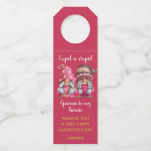 キューピッドは愚かな女の子の格言ガランチン ボトルネックタグ (正面)