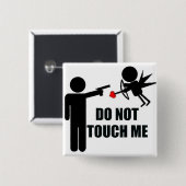 キューピッドは私に反バレンタインデーボタン触れません 缶バッジ (正面&裏面)