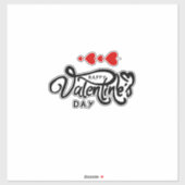 キューピッドアロー赤いハートハッピーバレンタインデー文字 シール (シート)