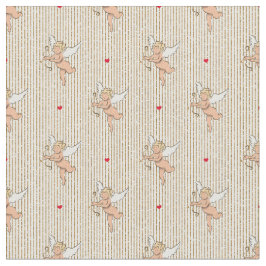 キューピッドエンジェルオン金ゴールドストライプ ファブリック