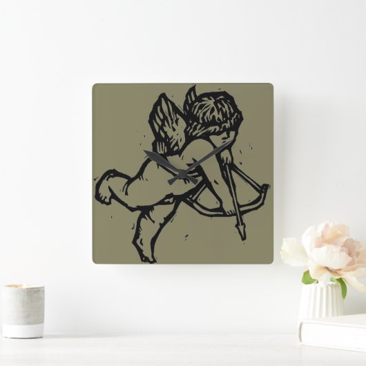 キューピッドエンジェルバレンタインクロッククレイクリーク スクエア壁時計 (ホーム)