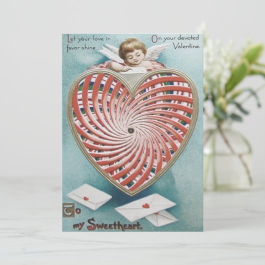 キューピッドエンジェル万華鏡のように千変万化するパターン結婚式招待状 招待状 (スタンド正面)