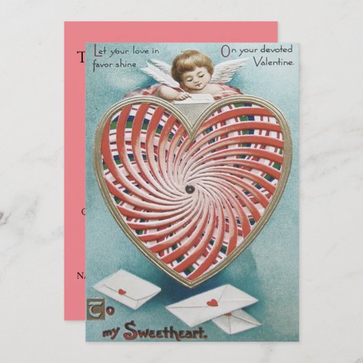 キューピッドエンジェル万華鏡のように千変万化するパターン結婚式招待状 招待状 (正面/裏面)