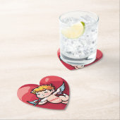 キューピッドオン赤いハート ペーパーコースター (インサイチュ)