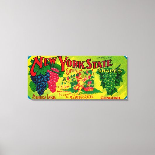 キューピッドグレープラベルスターキー， NY キャンバスプリント (正面)