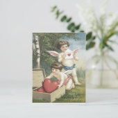 キューピッドケルビエンジェルボックスハートバレンタイン シーズンポストカード (スタンド正面)