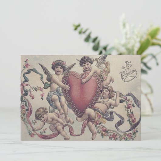 キューピッドチェルブエンジェルハート結婚式招待状 招待状 (スタンド正面)