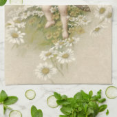 キューピッドチェルブエンジェルバレンタインデイジー キッチンタオル (折り畳み)