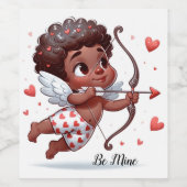 キューピッドチャームカスタマイズ誕生会 ワインラベル (シングルラベル)