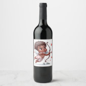 キューピッドチャームカスタマイズ誕生会 ワインラベル (正面)