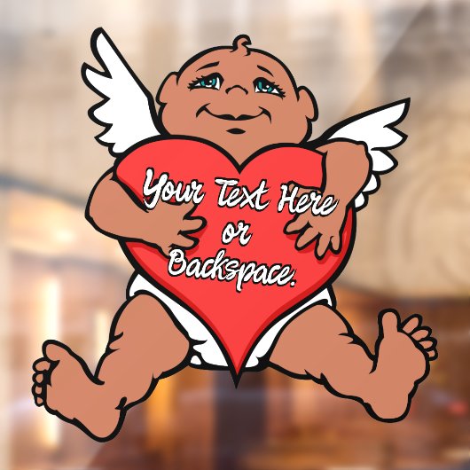 キューピッドデカールパーソナライズされたラブハグスウィンドウニクイ ウィンドウサイン (シート2)