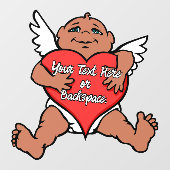 キューピッドデカールパーソナライズされたラブハグスウィンドウニクイ ウィンドウサイン (シート)