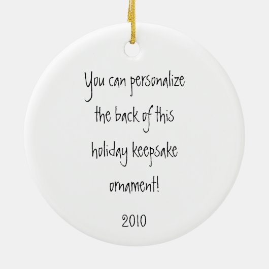 キューピッドトナカイのクリスマスの記念品のオーナメント セラミックオーナメント (裏面)