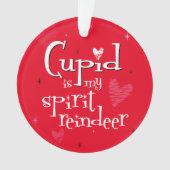 キューピッドトナカイ精霊動物レッドクリスマス オーナメント (正面)