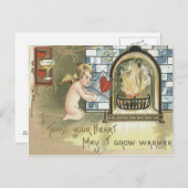キューピッドトーストハート暖炉 ポストカード (正面/裏面)