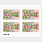 キューピッドドラゴン、ハートと矢印ファンタジーバレンタイン 長方形シール (シート)