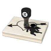 キューピッドハートと矢印シルエット |バレンタイン ラバースタンプ (スタンプ)