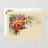 キューピッドハートヴィンテージバレンタインポストカード ポストカード (正面/裏面)