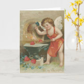 キューピッドハート金床ワスレナグサ カード (黄色い花)