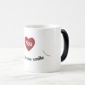 キューピッドハート魔法ラブマグ – "You Make Meスマイル" モーフィングマグカップ (正面右)
