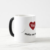キューピッドハート魔法ラブマグ – "You Make Meスマイル" モーフィングマグカップ (正面左)