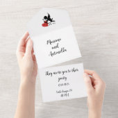 キューピッドパーティの招待状 オールインワン招待状 (貼ってはがせる)