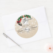 キューピッドフォーククリスマスクッキーベーキング パーソナライズされた ラウンドシール (封筒)