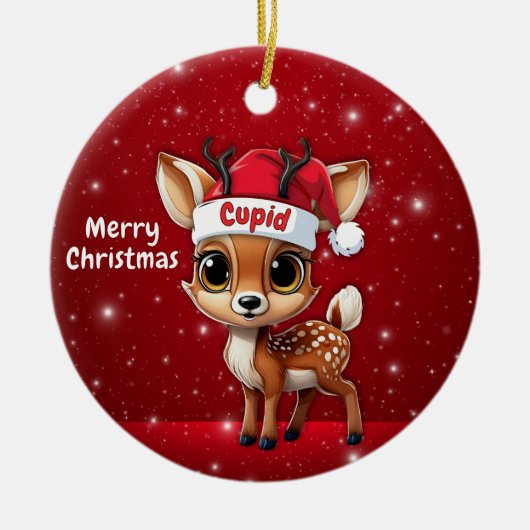 キューピッドベイビーシカ🦌 🎄 セラミックオーナメント (正面)