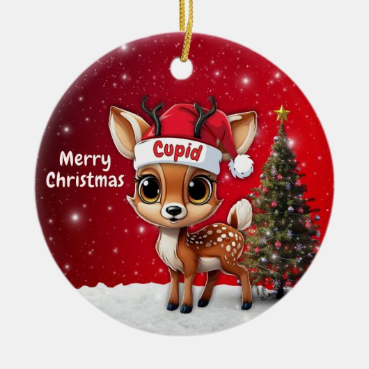 キューピッドベイビーシカ🦌 🎄 セラミックオーナメント (正面)
