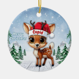 キューピッドベイビーシカ、子鹿、メス鹿、トナカイ 🦌🎄 セラミックオーナメント