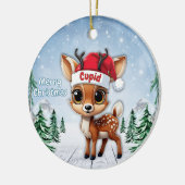 キューピッドベイビーシカ、子鹿、メス鹿、トナカイ 🦌🎄 セラミックオーナメント (左)