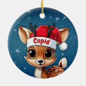 キューピッドベイビーシカ、子鹿、雌鹿、トナカイ 🦌🎄 セラミックオーナメント (裏面)