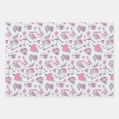 キューピッドラブハートドードルパターンバレンタインデー ラッピングペーパーシート (正面3)