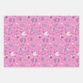 キューピッドラブハートドードルパターンバレンタインデー ラッピングペーパーシート (正面2)