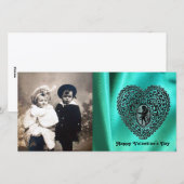 キューピッドレースハートシルクグリーンブルークロス黒 シーズンカード (正面/裏面)