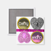 キューピッドレースハートダーティクリーン食洗機 マグネット (正面/裏面)