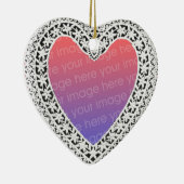 キューピッドレースハート写真テンプレート セラミックオーナメント (右)