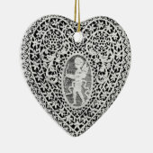 キューピッドレースハート セラミックオーナメント (右)