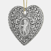 キューピッドレースハート セラミックオーナメント (左)