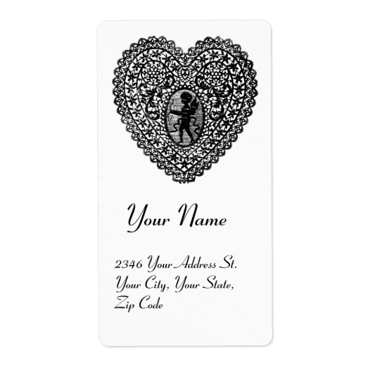 キューピッドレースハート ラベル (正面)