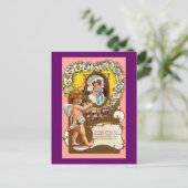 キューピッドヴィンテージバレンタインデーのはがき シーズンポストカード (スタンド正面)