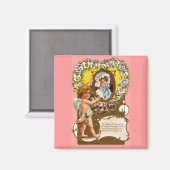 キューピッドヴィンテージバレンタインデー マグネット (正面/裏面)