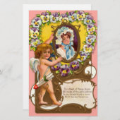 キューピッドヴィンテージバレンタインデー 便箋 (正面/裏面)