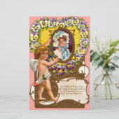 キューピッドヴィンテージバレンタインデー 便箋 (スタンド正面)