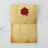 キューピッド付きのレディ、赤いハートワックスシールバレンタインデー シーズンカード (内部)