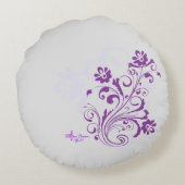 キューピッド真珠フローラハートシルバーグレーラウンドピロー ラウンドクッション (裏面)