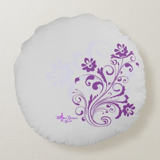 キューピッド真珠フローラハートシルバーグレーラウンドピロー ラウンドクッション (裏面)