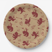 キューピッド矢印とハートID630 ペーパープレート (正面)