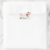 キューピッド結合ハートを1つのヴィンテージバレンタイン ラウンドシール (バッグ)